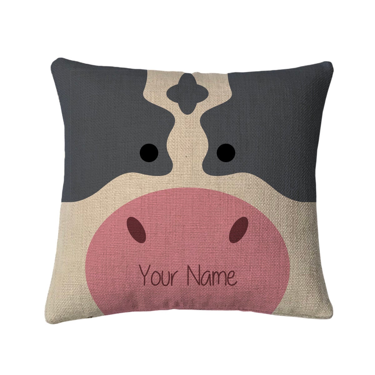 Personalized Cow Mini Throw Pillow