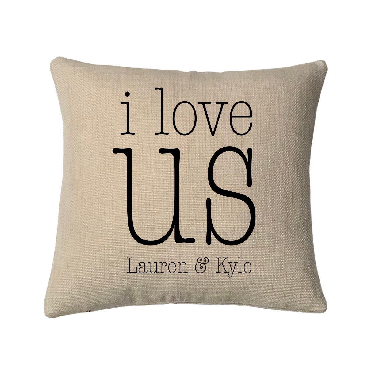 Personalized I Love US Mini Throw Pillow