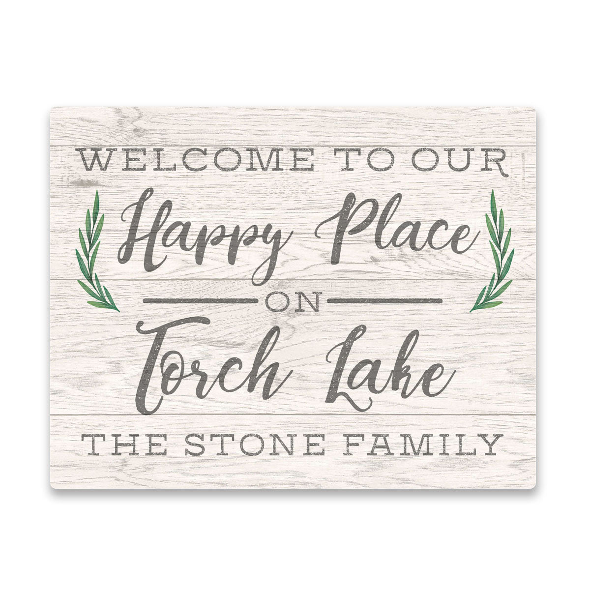 Personalized Welcome to Our Happy Place on Torch Lake Wall Art