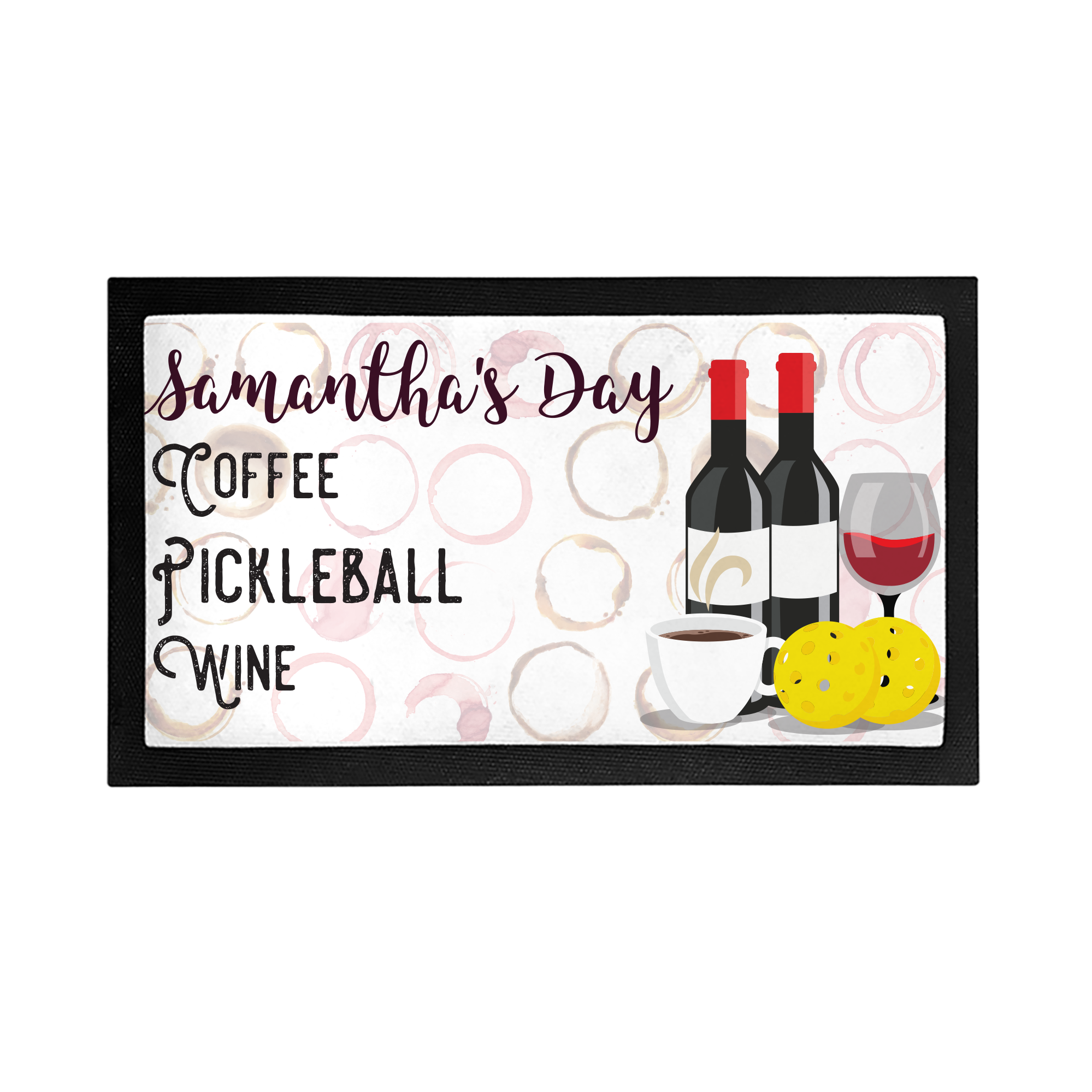 Personalized Coffee Pickleball Wine Bar Mat