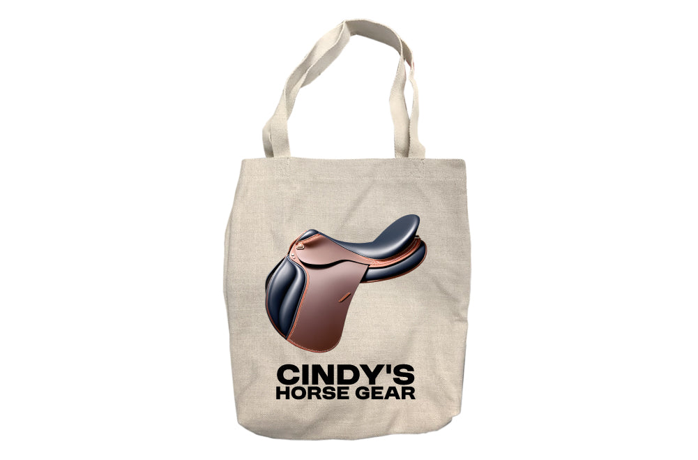 Personalized English Saddle Horse Gear Tote Bag