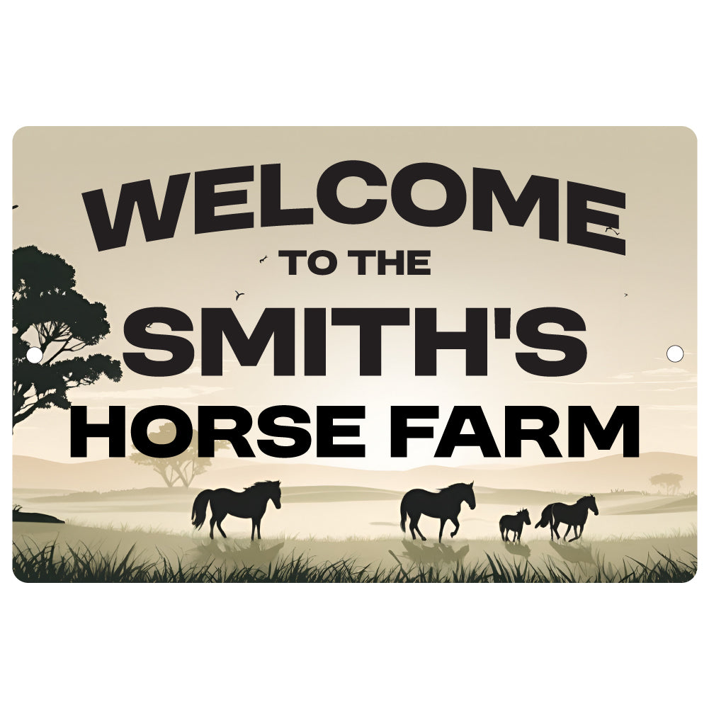 Personalized (Your Text) Horse Farm Metal Sign