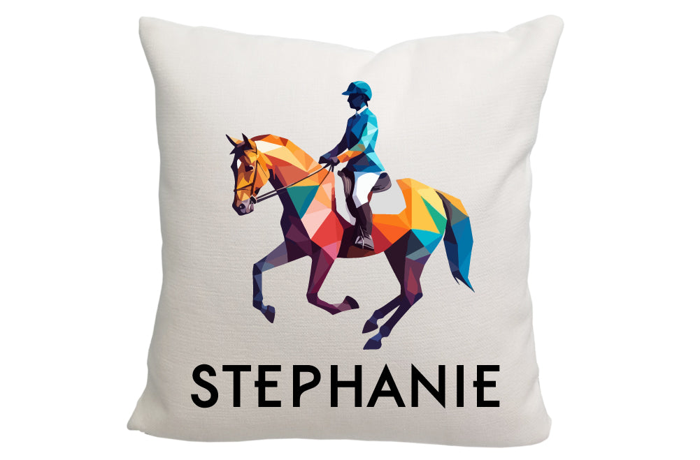 Personalized Horse and Rider Throw Pillow