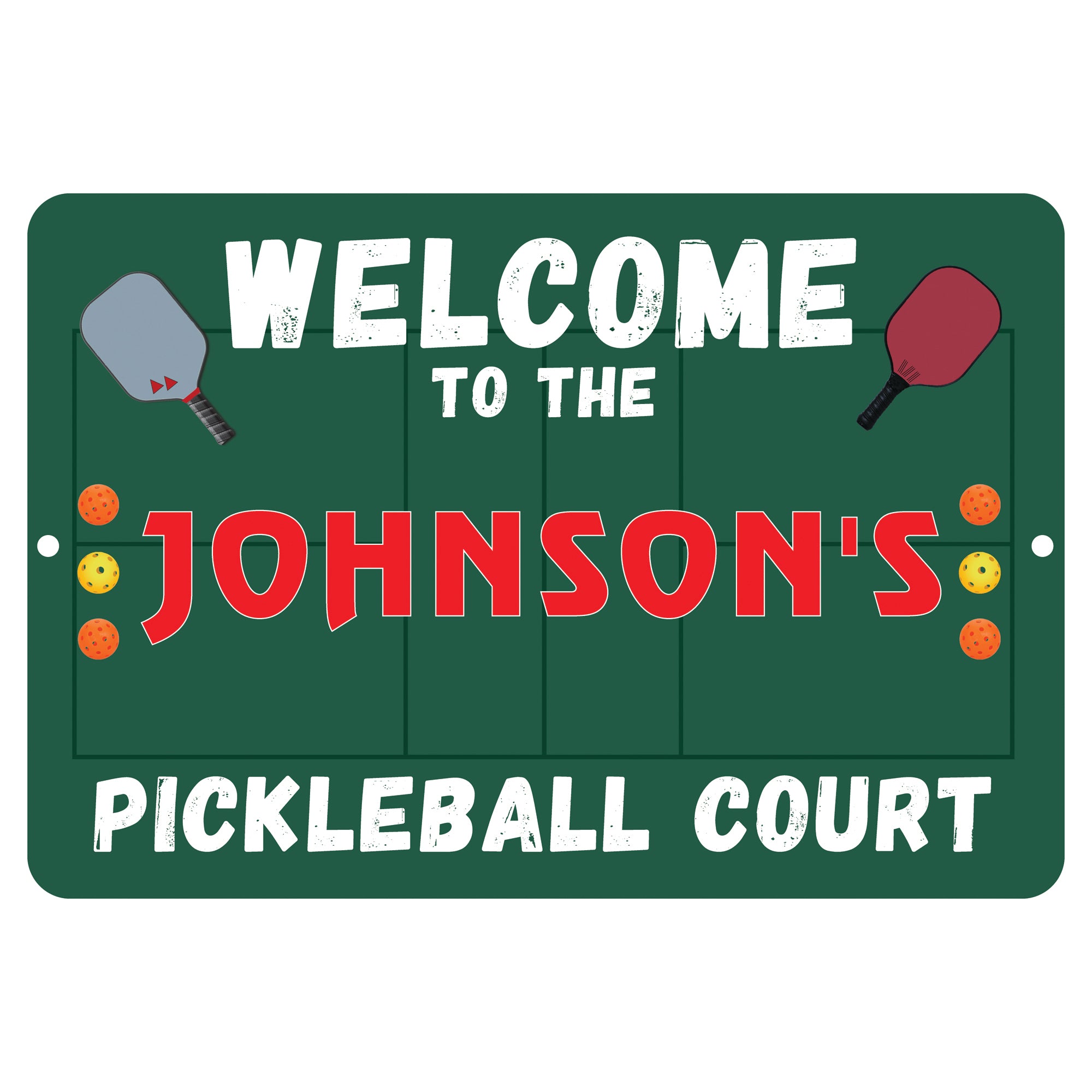 Personalized Welcome to the Pickleball Court Metal Sign - Indoor/Outdoor