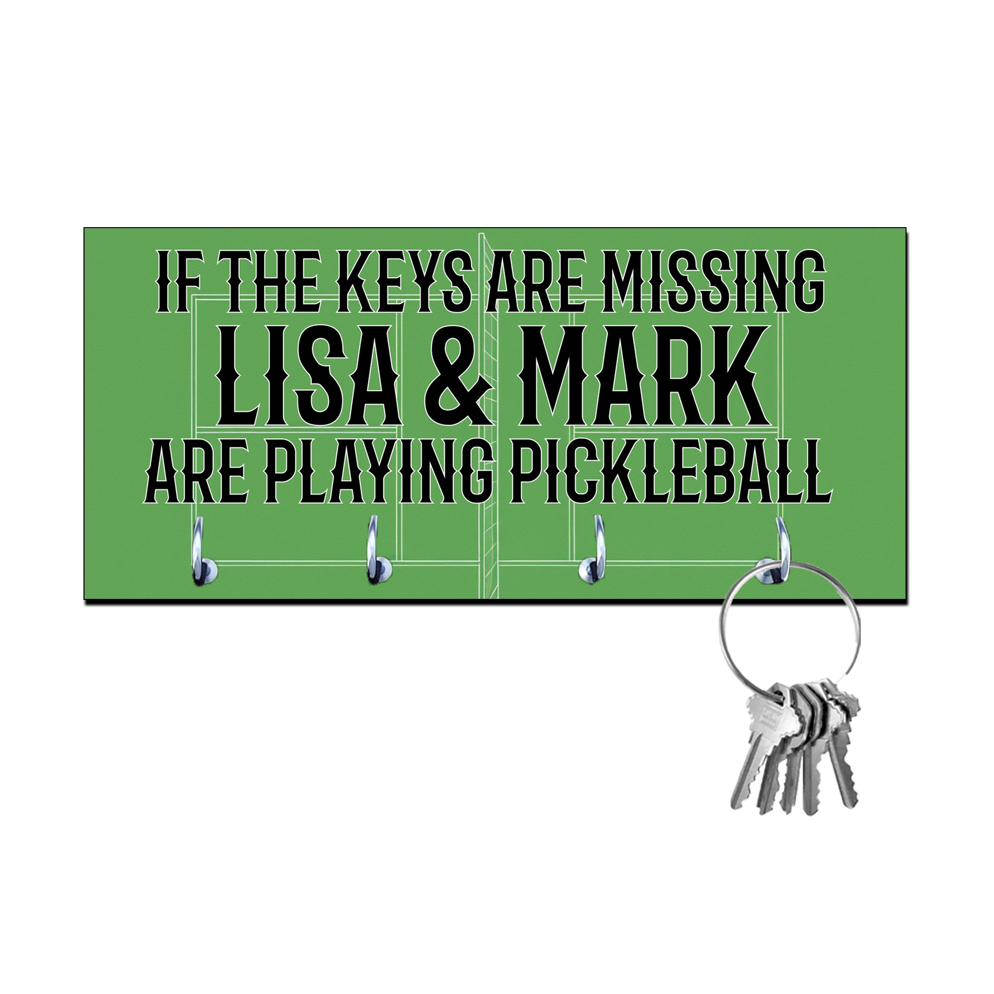 Personalized If The Keys are Missing Playing Pickleball Key Hanger