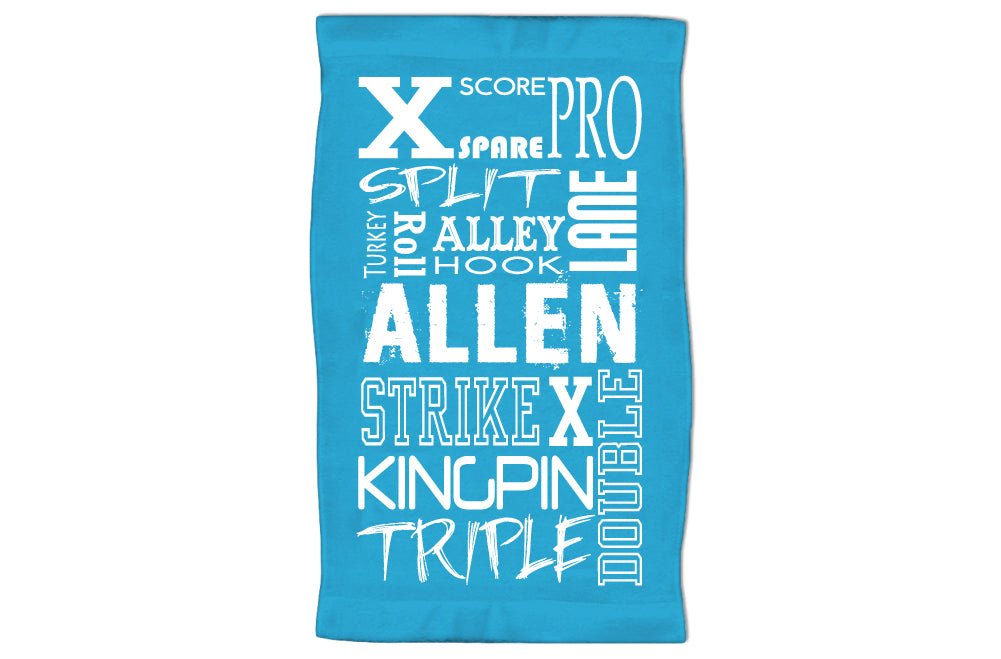 Personalized Bowling Terms Small Towel