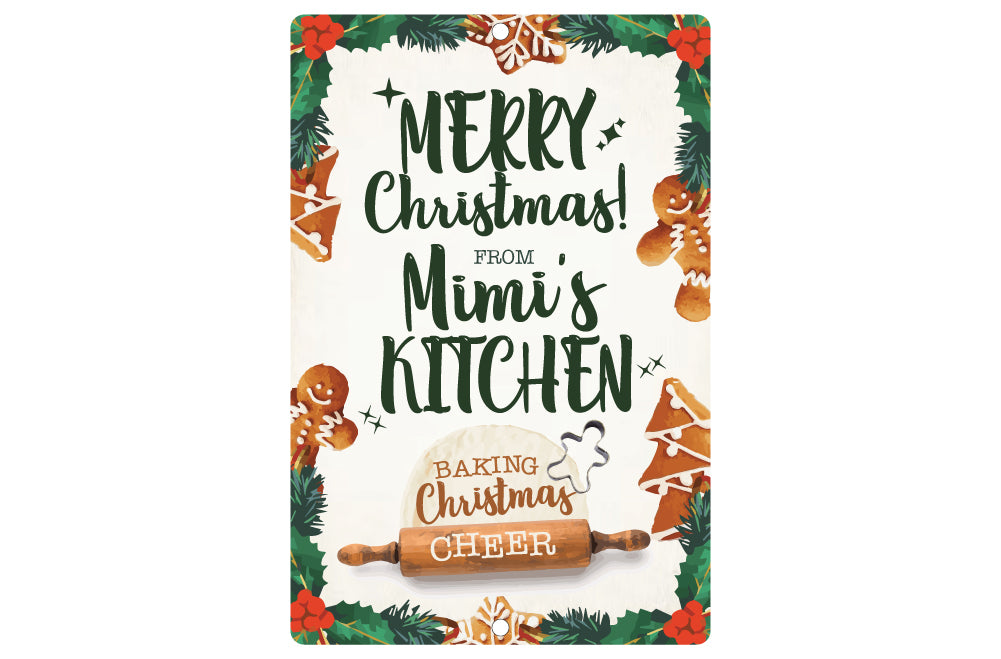 Personalized Baking Christmas Cheer Metal Sign