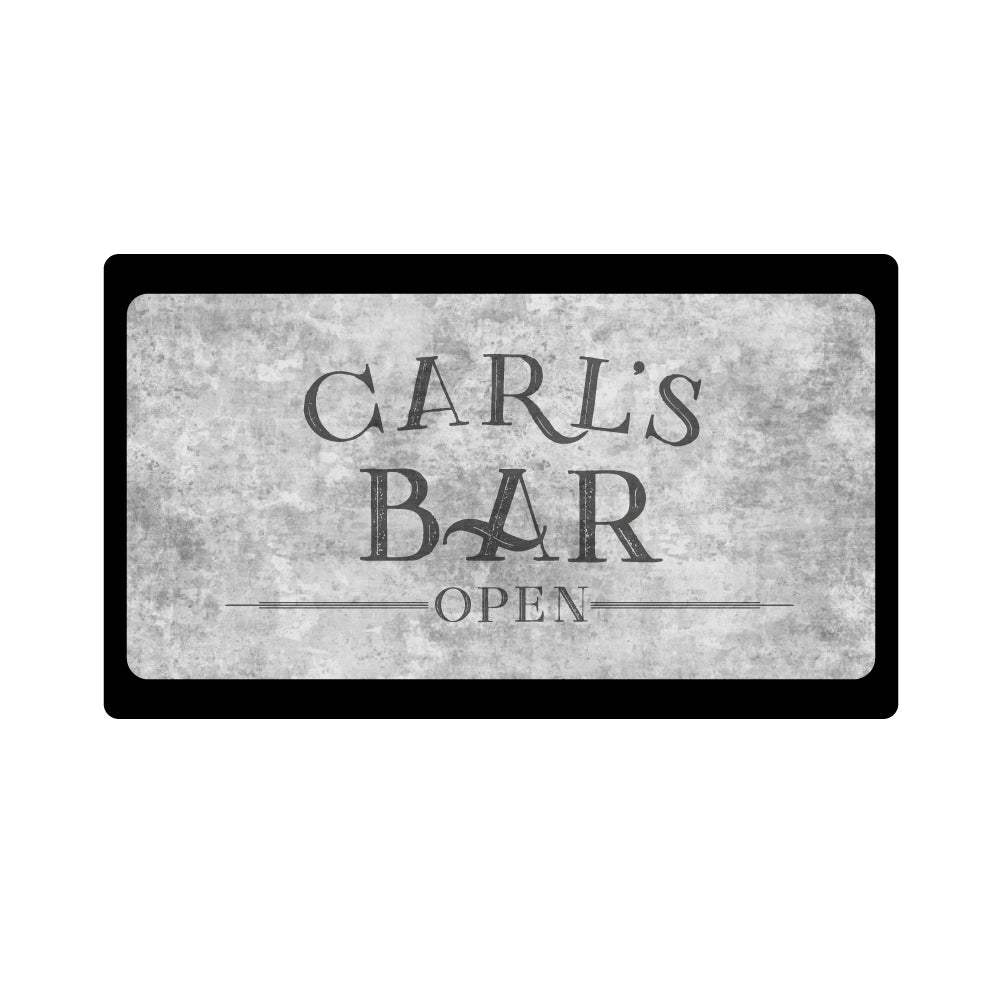 Personalized Bar is Open Mat - Placemat Style Rubber Bar Mat