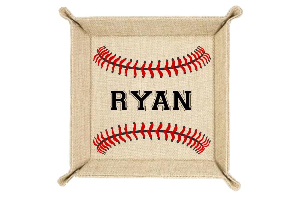 Personalized Baseball Valet Tray - Coin Trays - Key Holder