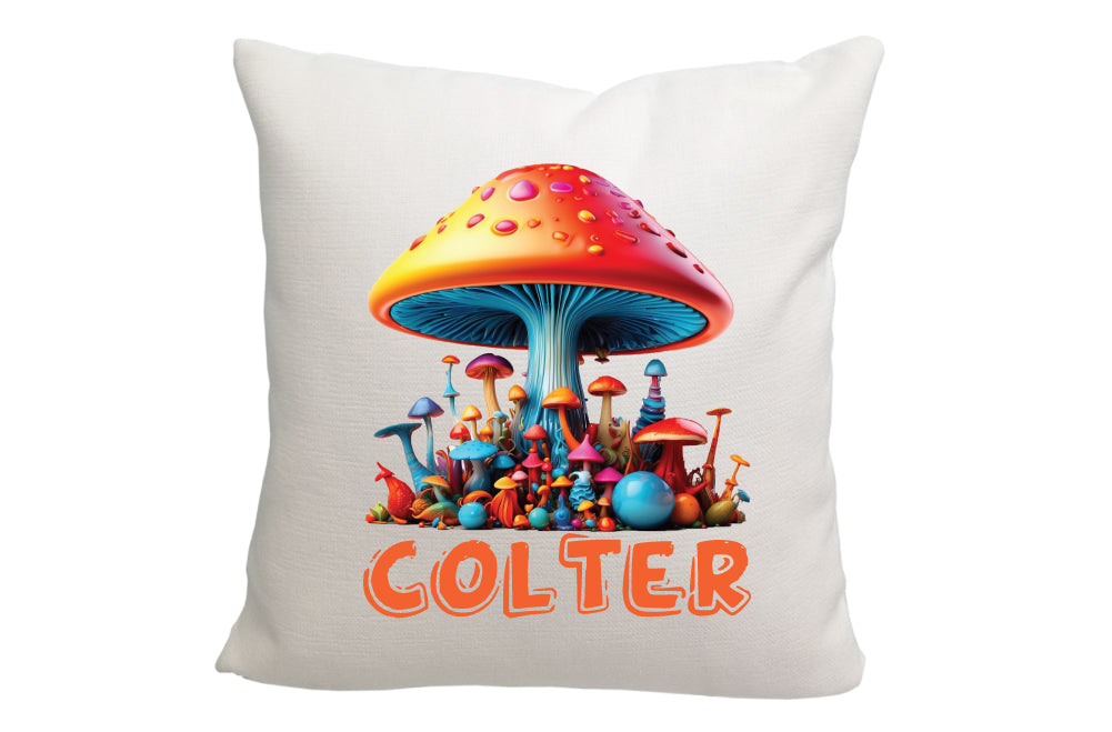 Personalized Big and Small Mushroom Throw Pillow