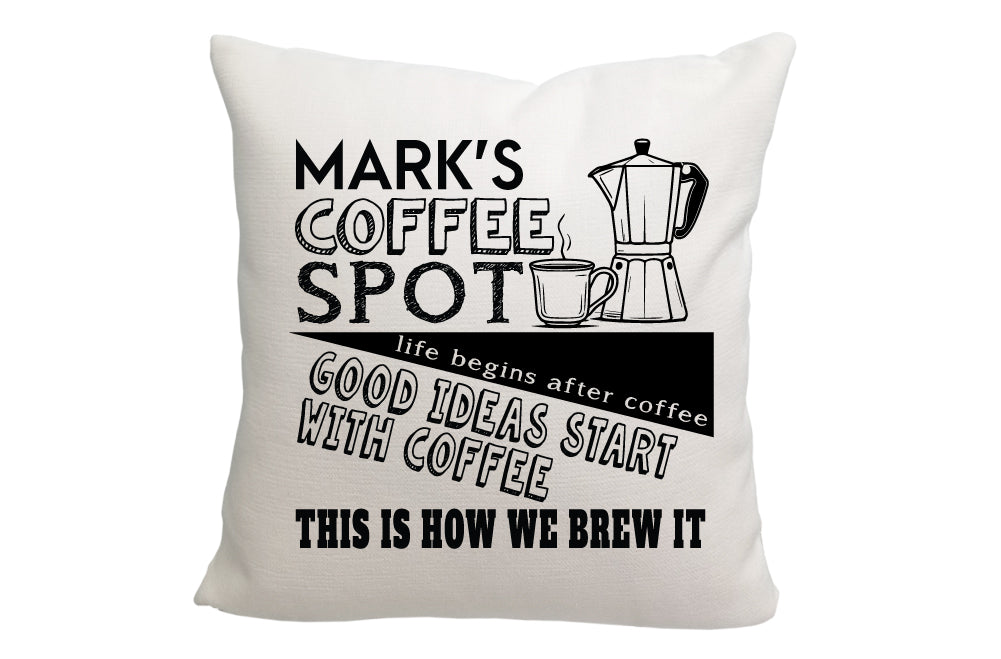 Personalized Coffee Spot With Sayings Throw Pillow