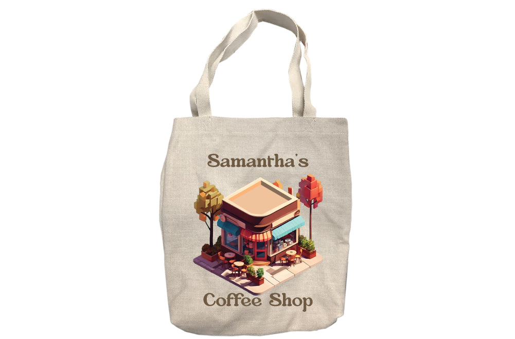 Personalized Coffee Shop Tote Bag