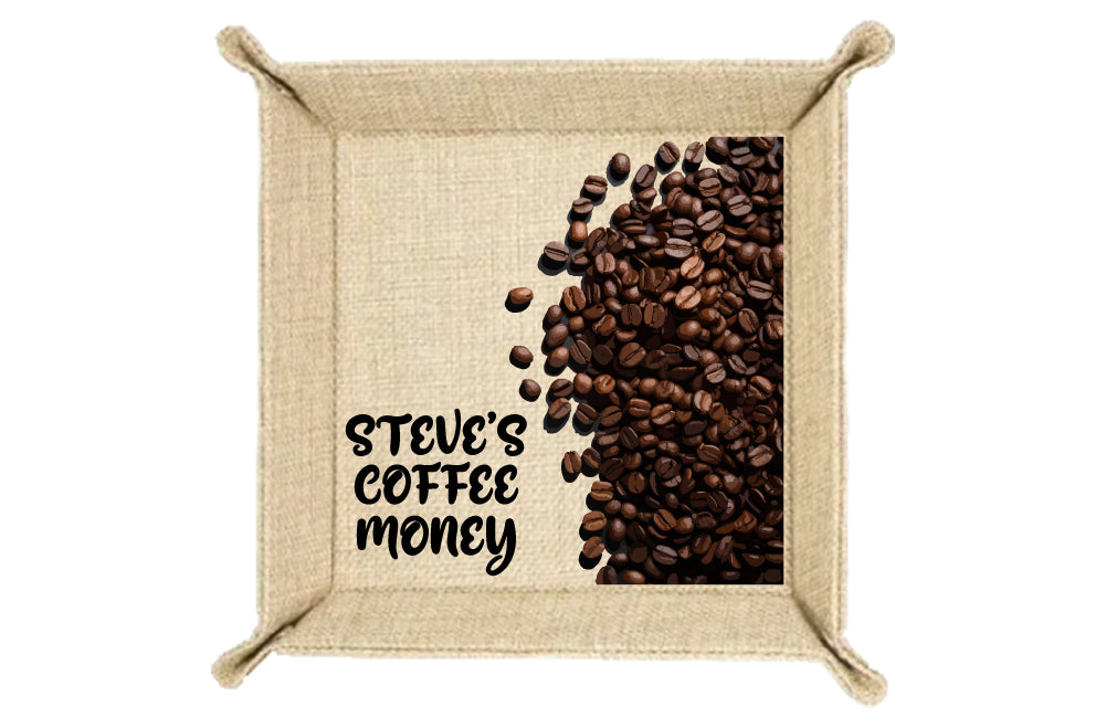 Personalized Coffee Valet Tray - Coin Trays - Key Holder