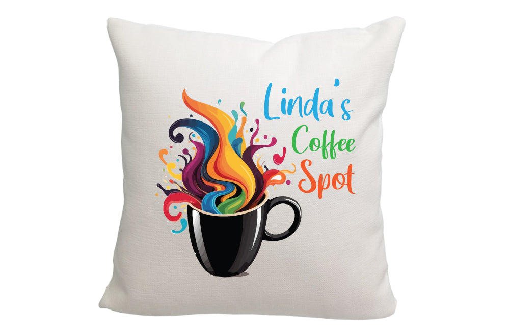 Personalized Colorful Coffee Spot Throw Pillow