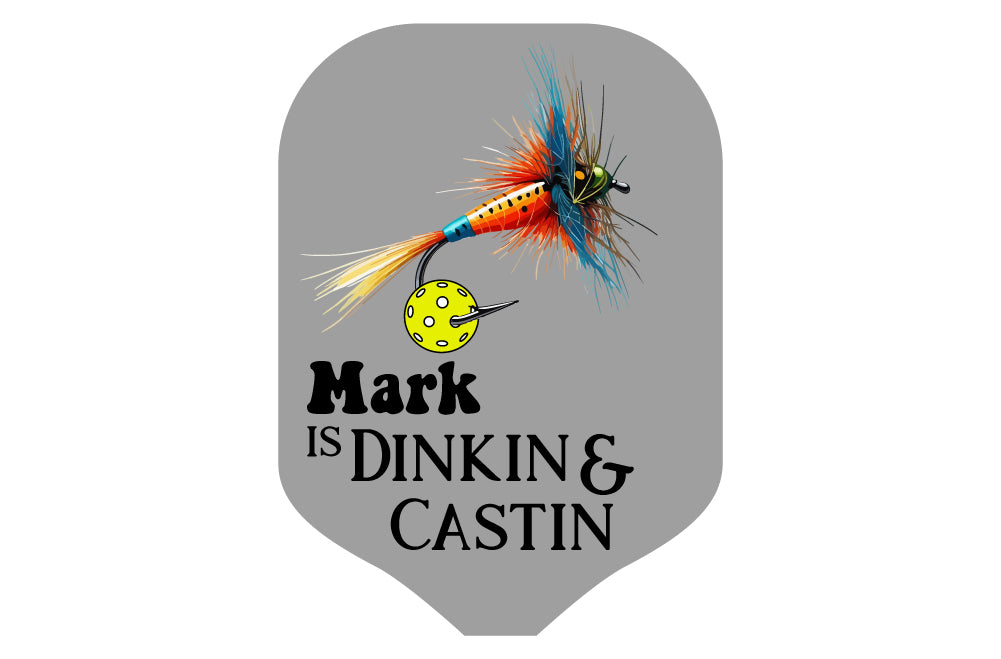 Personalized Dinkin and Castin Fishing Pickleball Paddle Cover