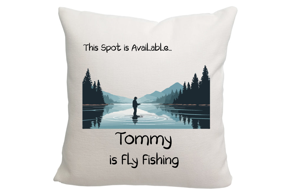 Personalized This Spot is Available Fly Fishing Throw Pillow