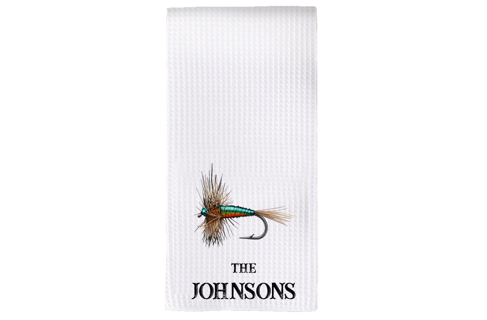 Personalized Fly Fishing Tea Towel