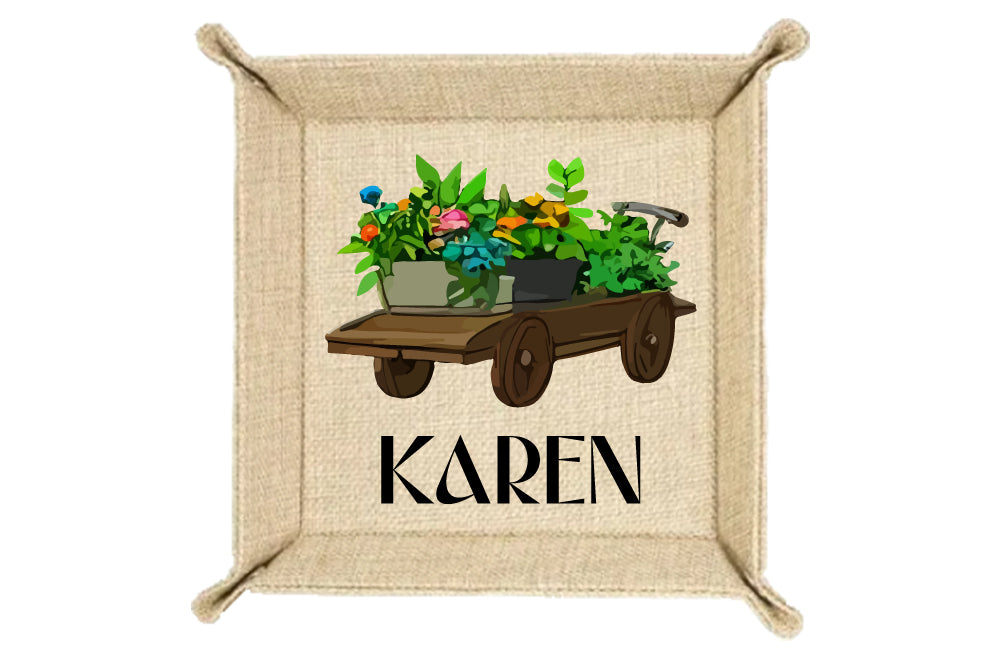 Personalized Garden Valet Tray - Coin Trays - Key Holder