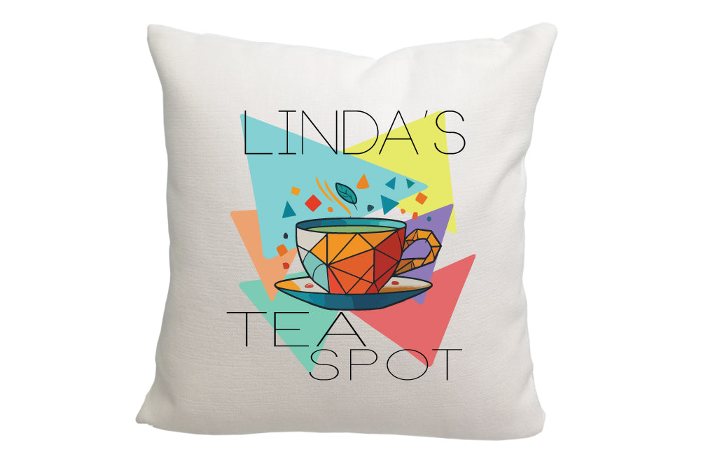 Personalized Geometric Tea Spot Throw Pillow