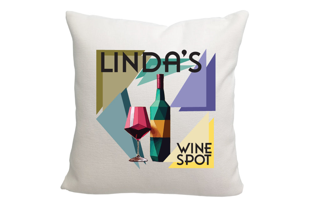 Personalized Geometric Wine Spot Throw Pillow