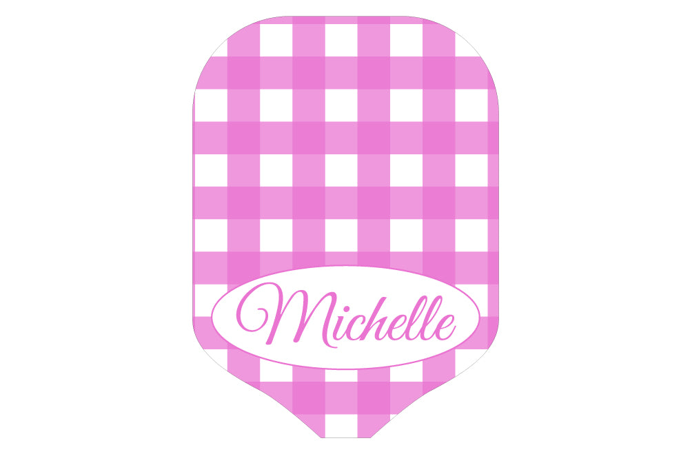 Personalized Gingham Pickleball Paddle Cover