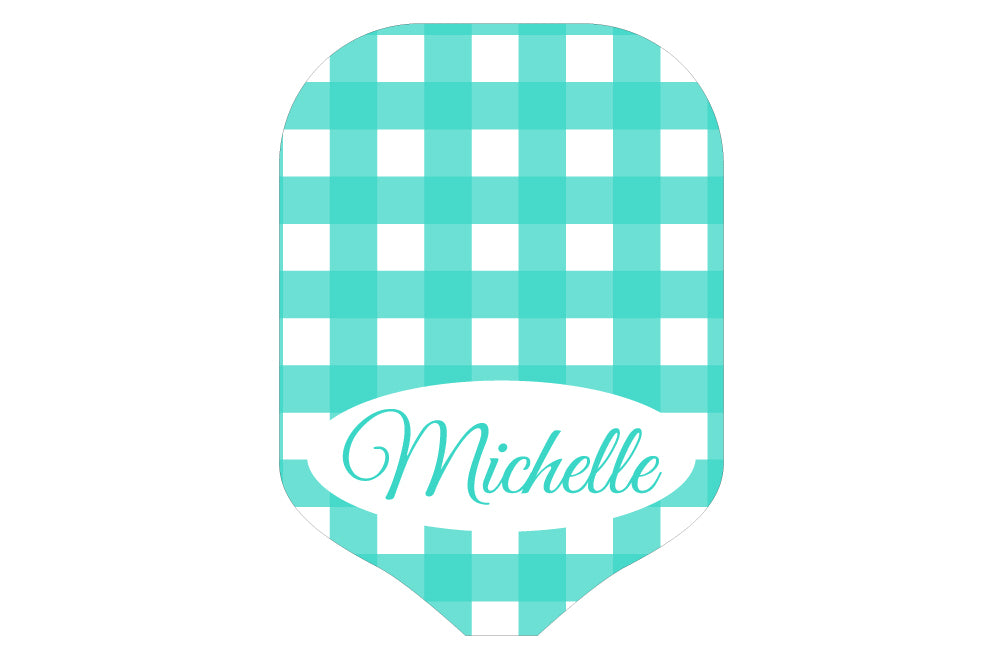 Personalized Gingham Pickleball Paddle Cover