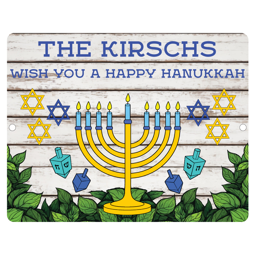 Personalized Happy Hanukkah Metal Sign