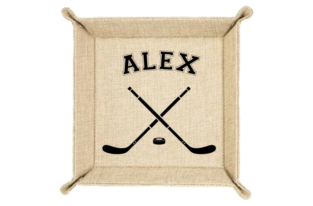 Personalized Hockey Valet Tray - Coin Trays - Key Holder