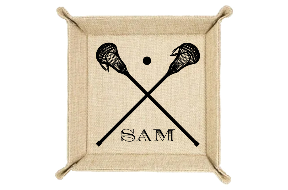 Personalized Lacrosse Valet Tray - Coin Trays - Key Holder