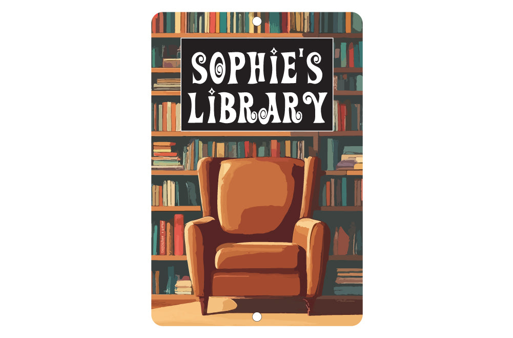 Personalized Library Metal Sign