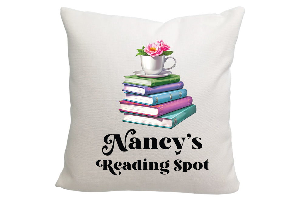 Personalized Reading Spot Throw Pillow