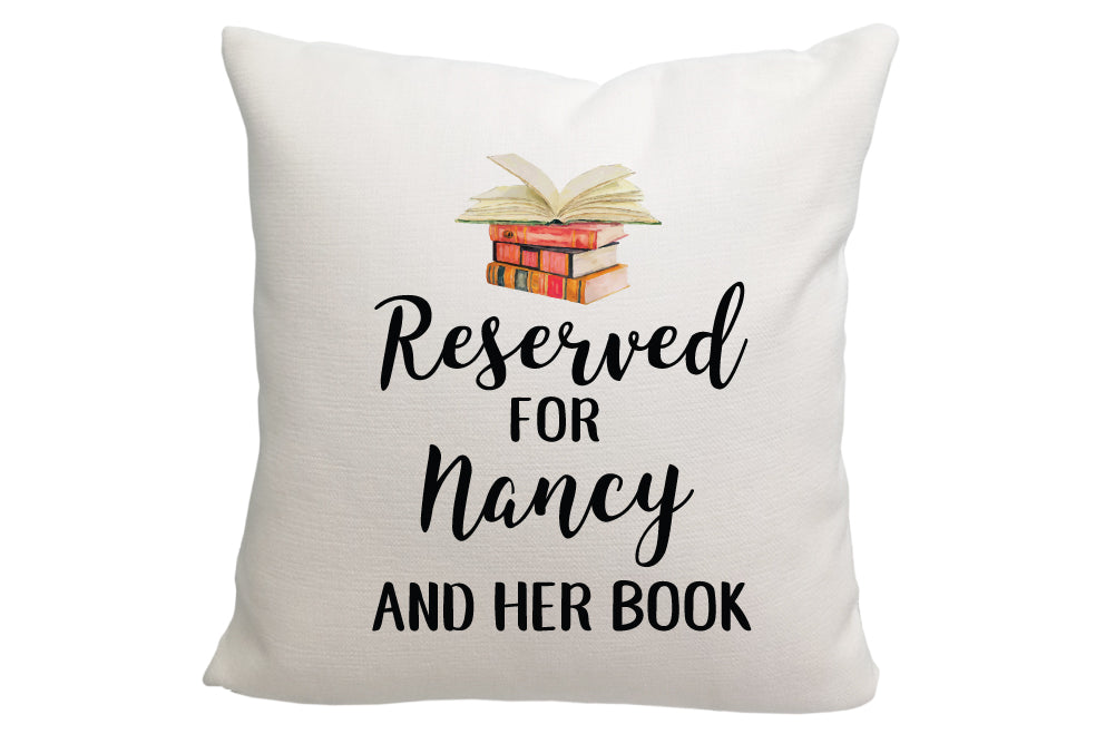 Personalized Reserved for Book Throw Pillow