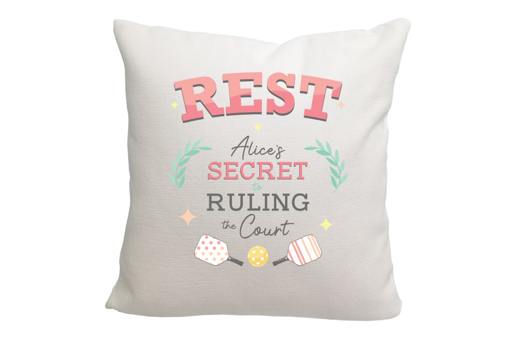 Personalized Rest - Secret to Ruling The Court Pickleball Throw Pillow