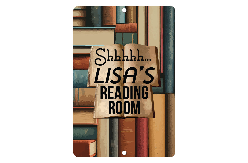 Personalized Shhhhh Reading Room Metal Sign