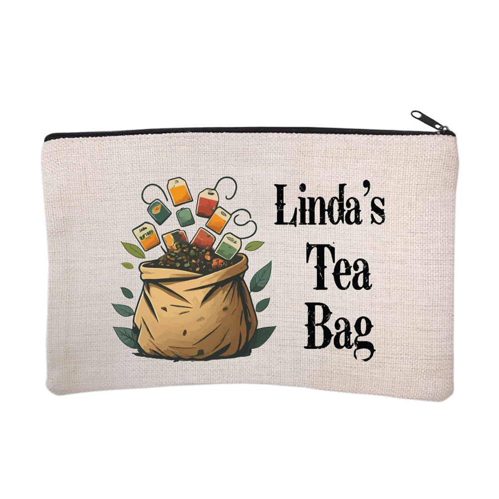 Personalized Sack of Tea Cosmetic Bag