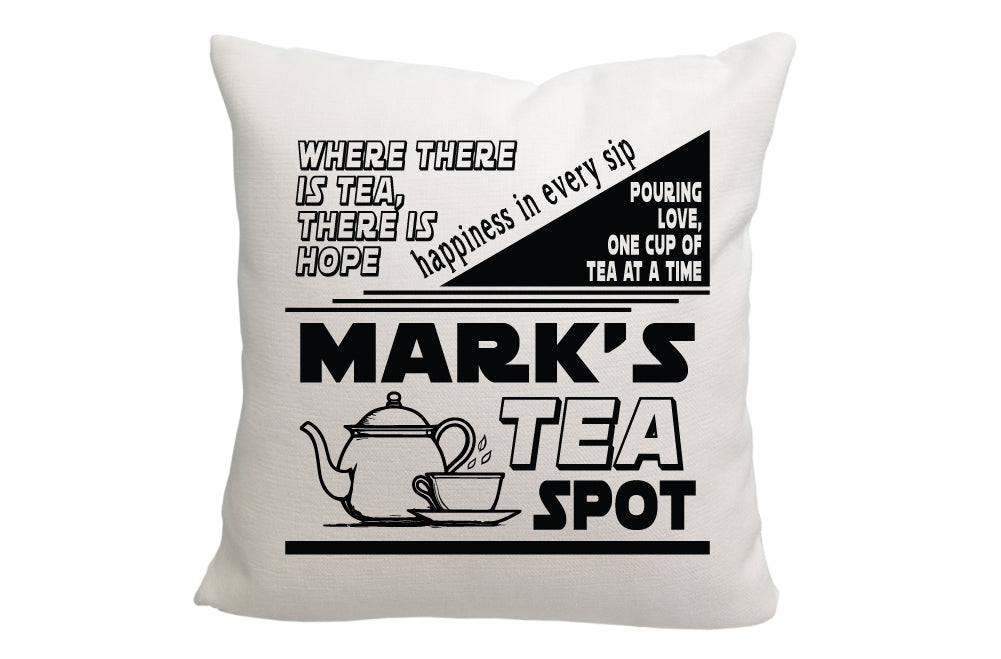 Personalized Tea Spot with Sayings Throw Pillow