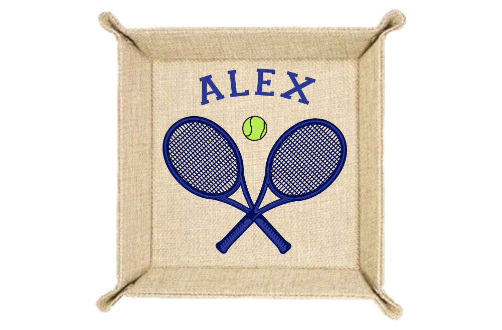 Personalized Tennis Valet Tray - Coin Trays - Key Holder