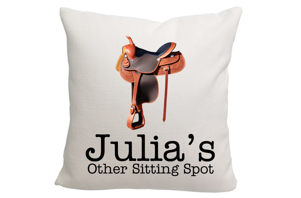 Personalized Western Saddle Throw PIllow