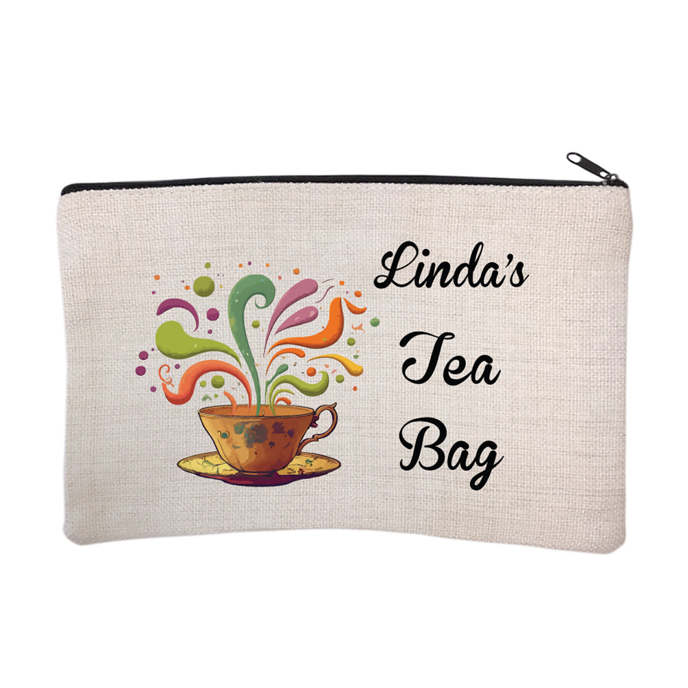 Personalized Whimsical Tea Cup Zipper Bag