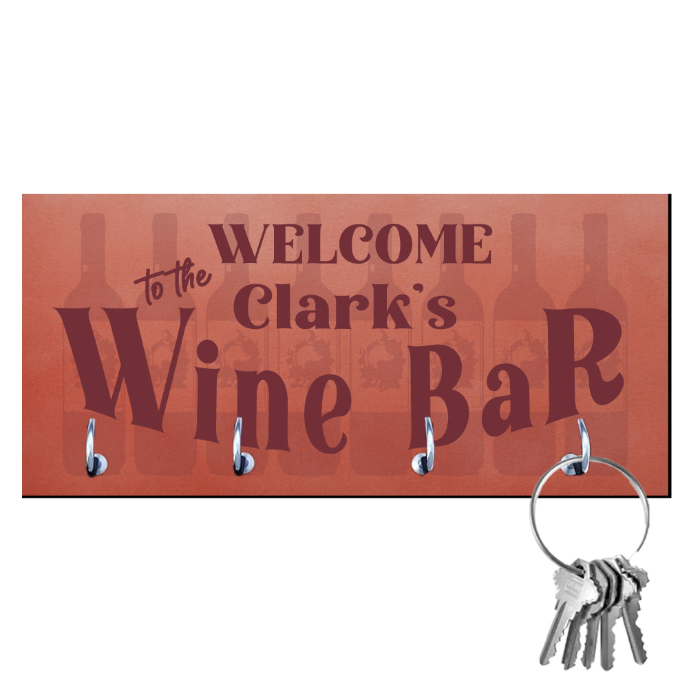 Personalized Welcome to the Wine Bar Key Hanger