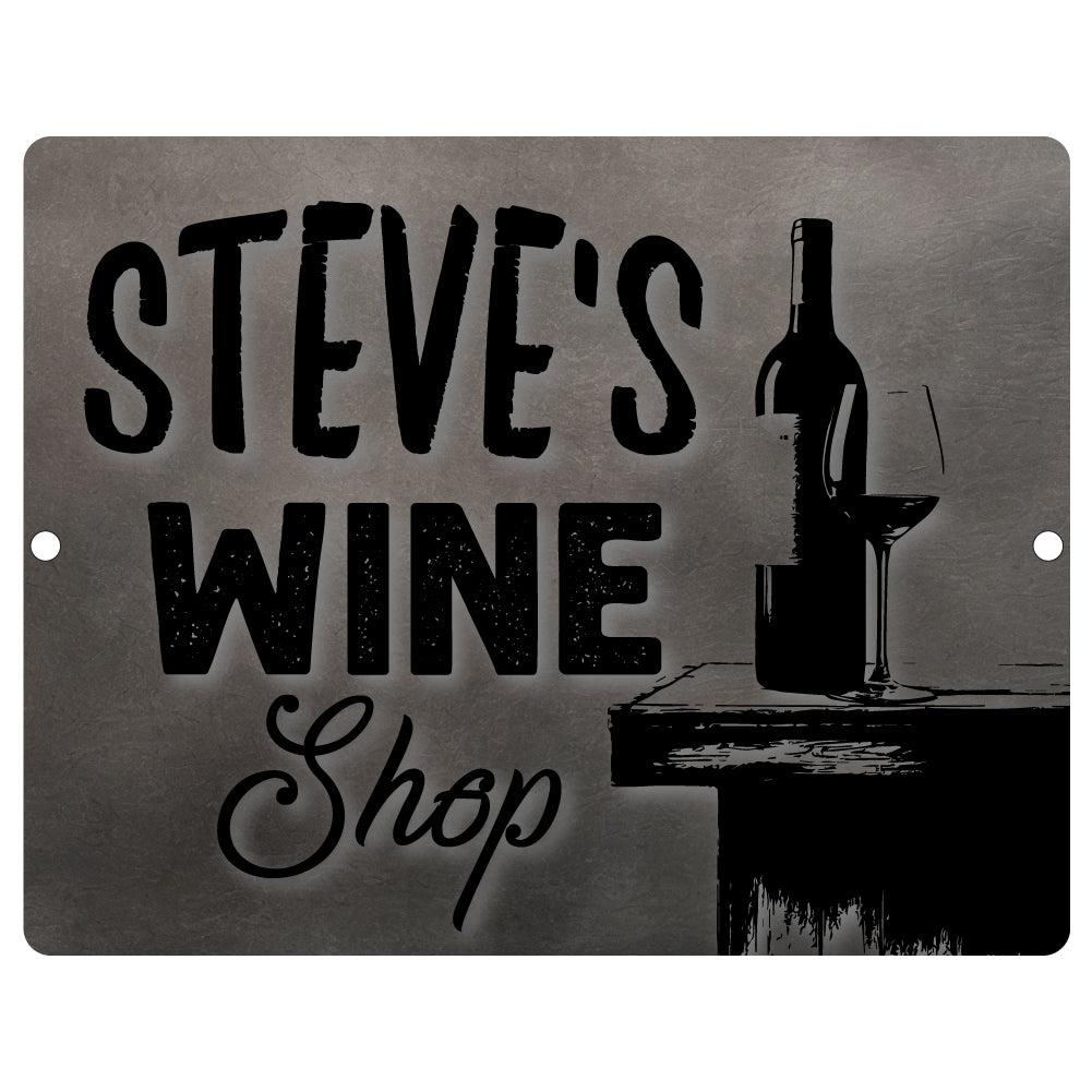 Personalized Wine Shop Metal Sign