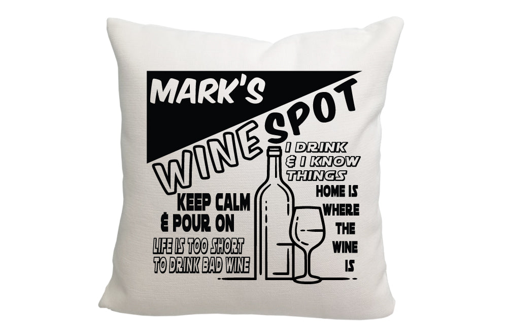 Personalized Wine Spot with Sayings Throw Pillow