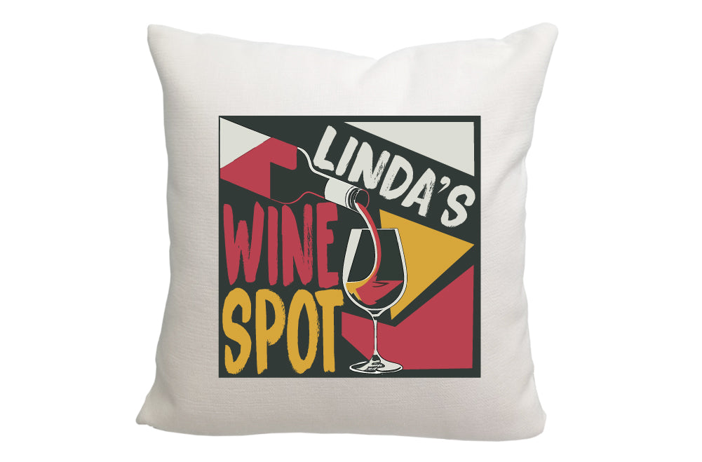 Personalized Wine Spot Red and Off Yellow Throw Pillow