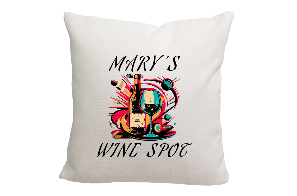 Personalized Colorful Wine Spot Throw Pillow