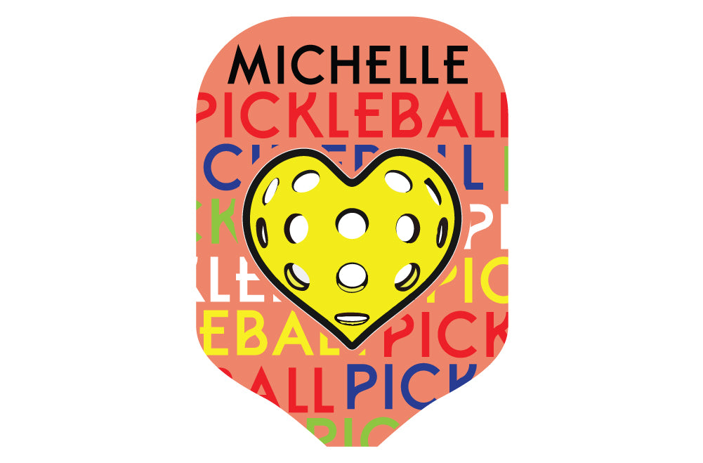 Personalized Yellow Heart Pickleball Paddle Cover