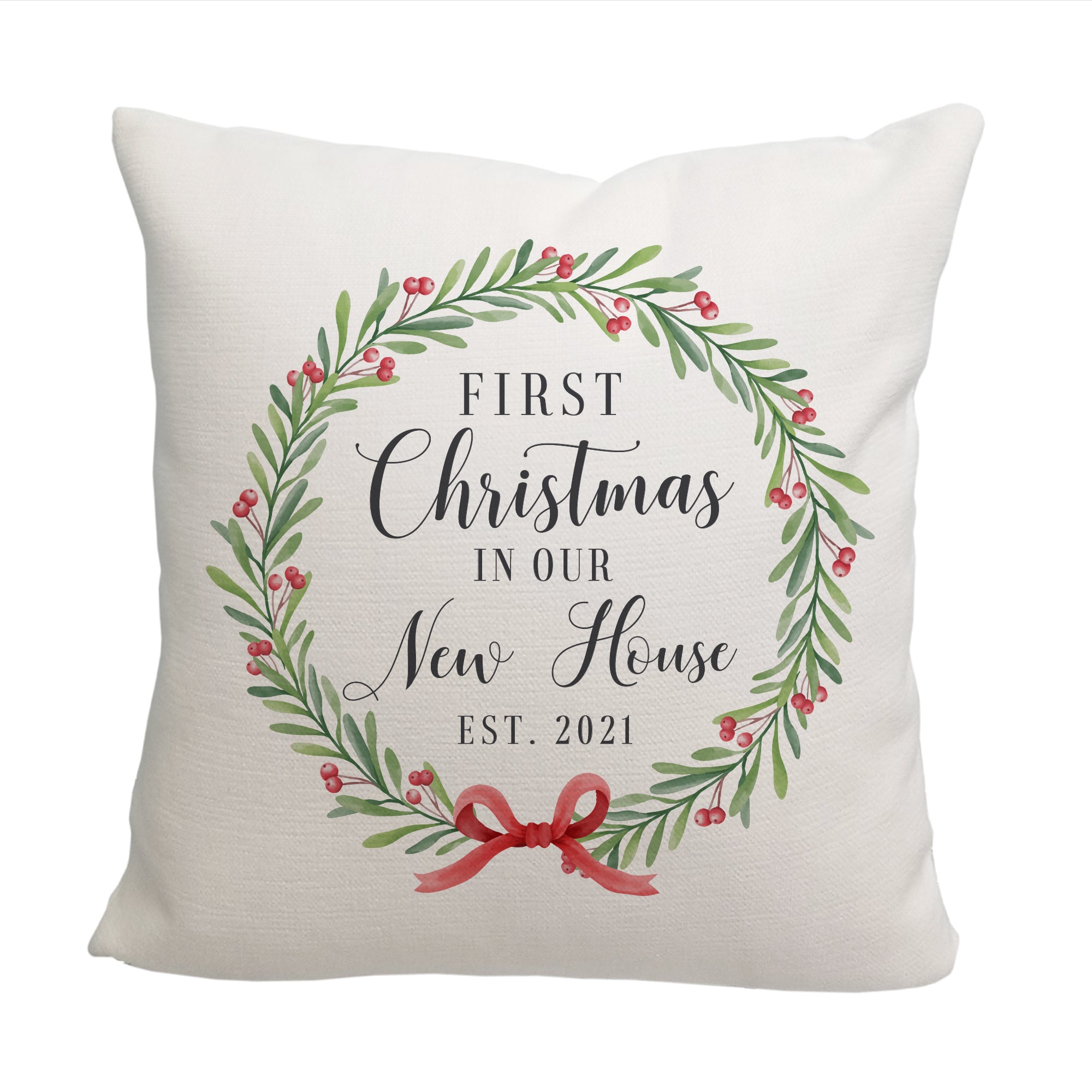 First Christmas in Our New Home Throw Pillow - Cover Only OR Cover with Insert