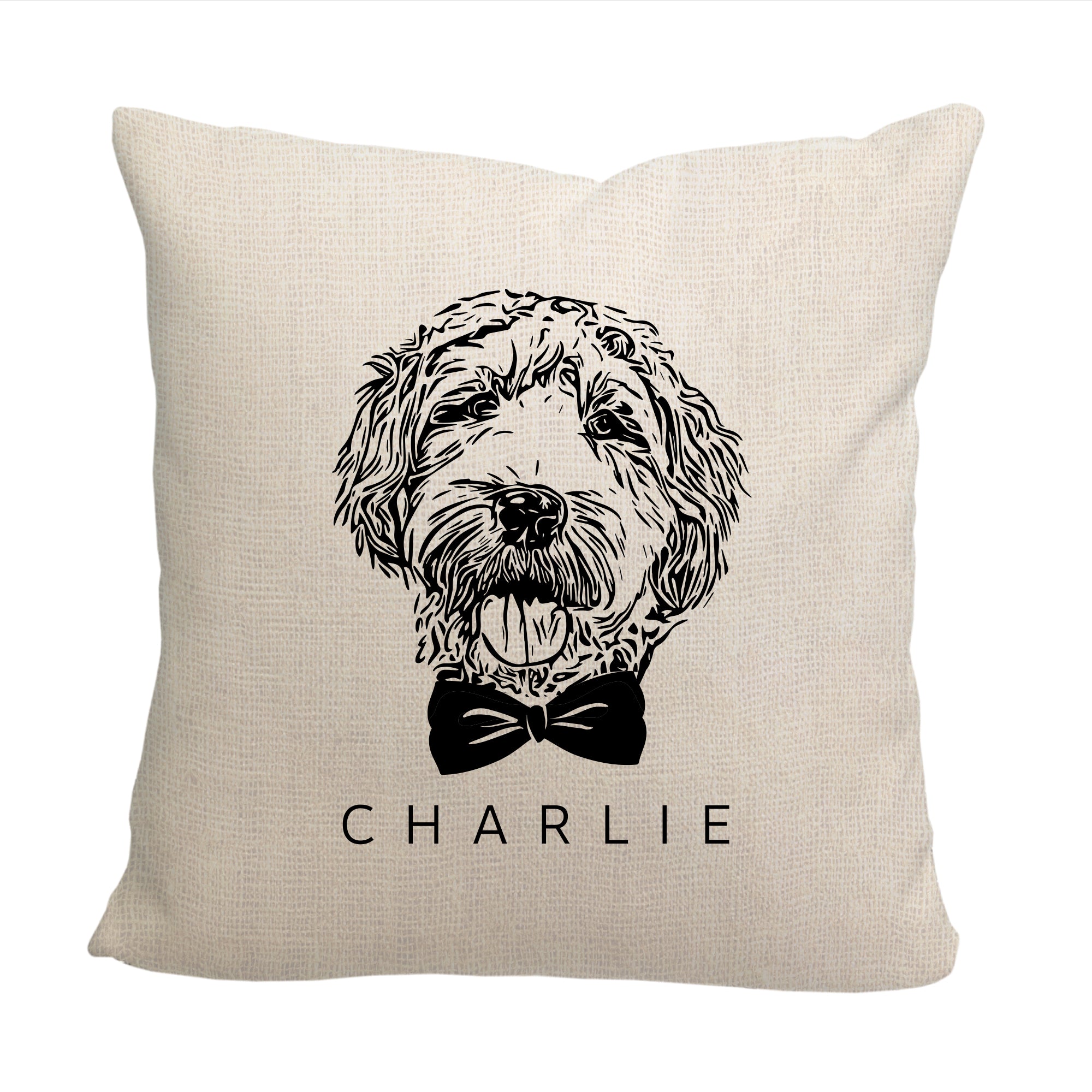Doodle with Tie Thow Pillow  - Cover Only OR Cover with Insert