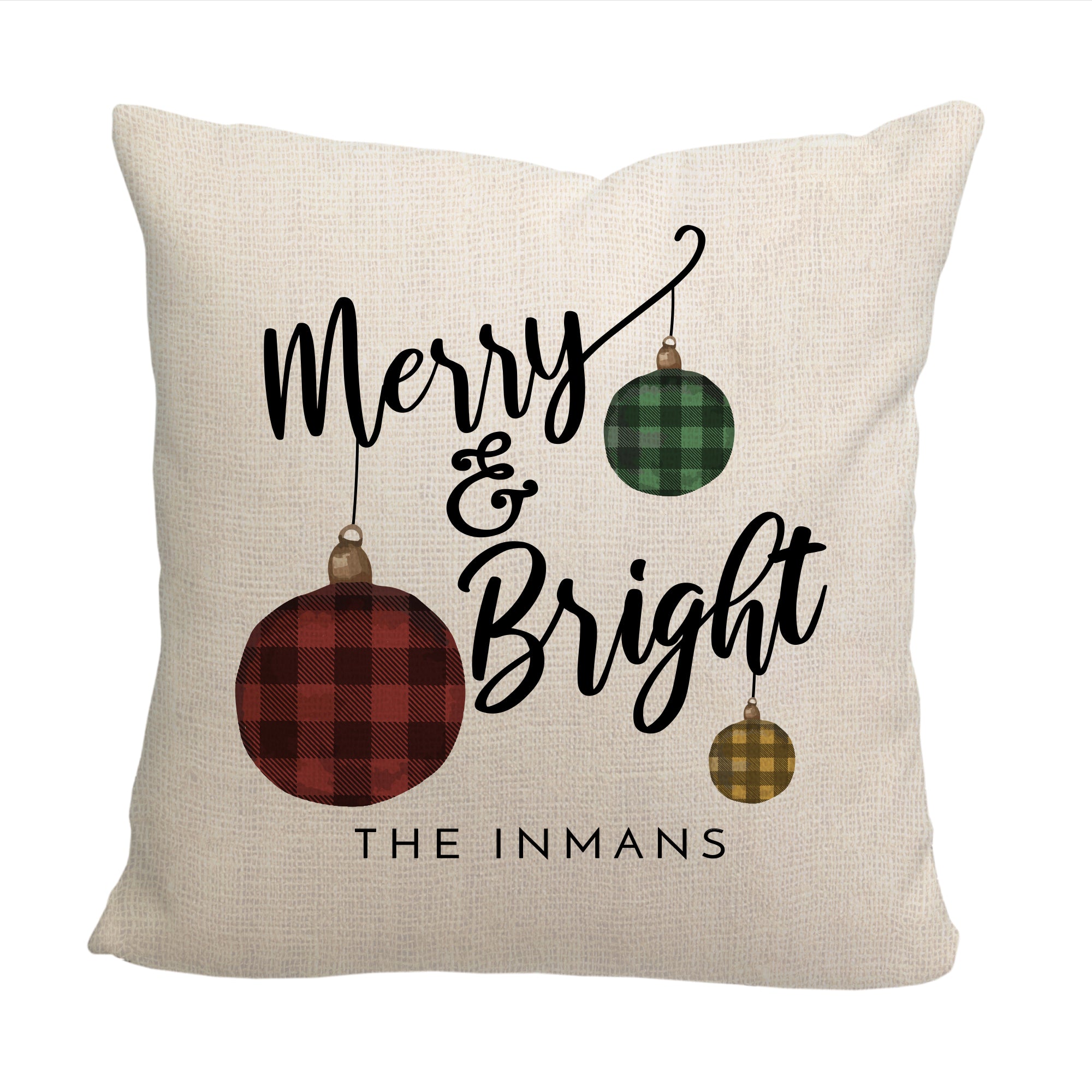Merry and Bright Throw Pillow - Cover Only OR Cover with Insert
