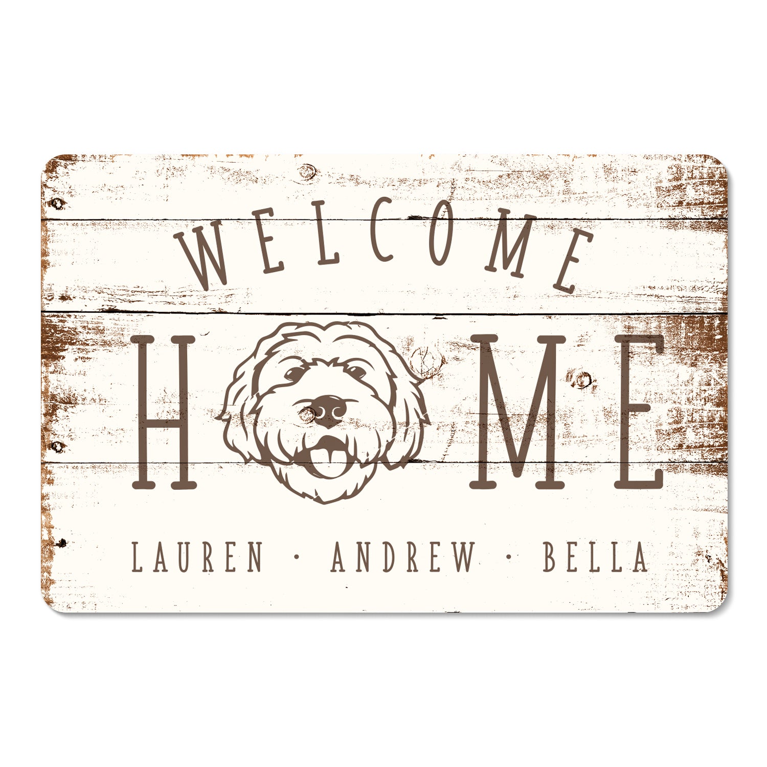 Personalized Doodle Welcome Metal Sign