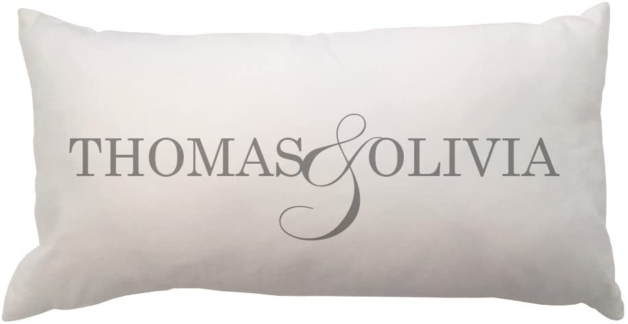 Couples First Names Lumbar Throw Pillow with Ampersand